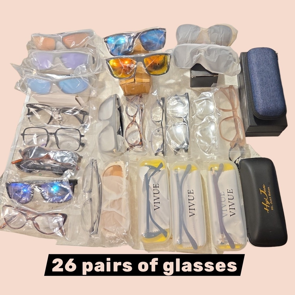 26pc Mixed Glasses Lot Sunglasses Fashion Frames Bundle Vivue HyJex